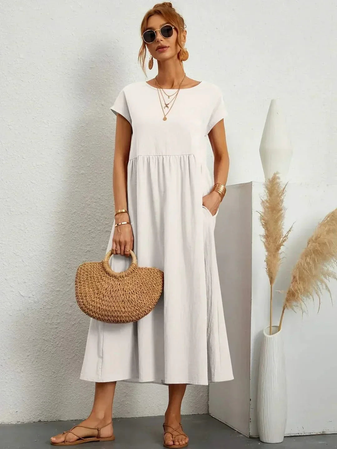 AVA LUXE FLUID MIDI DRESS